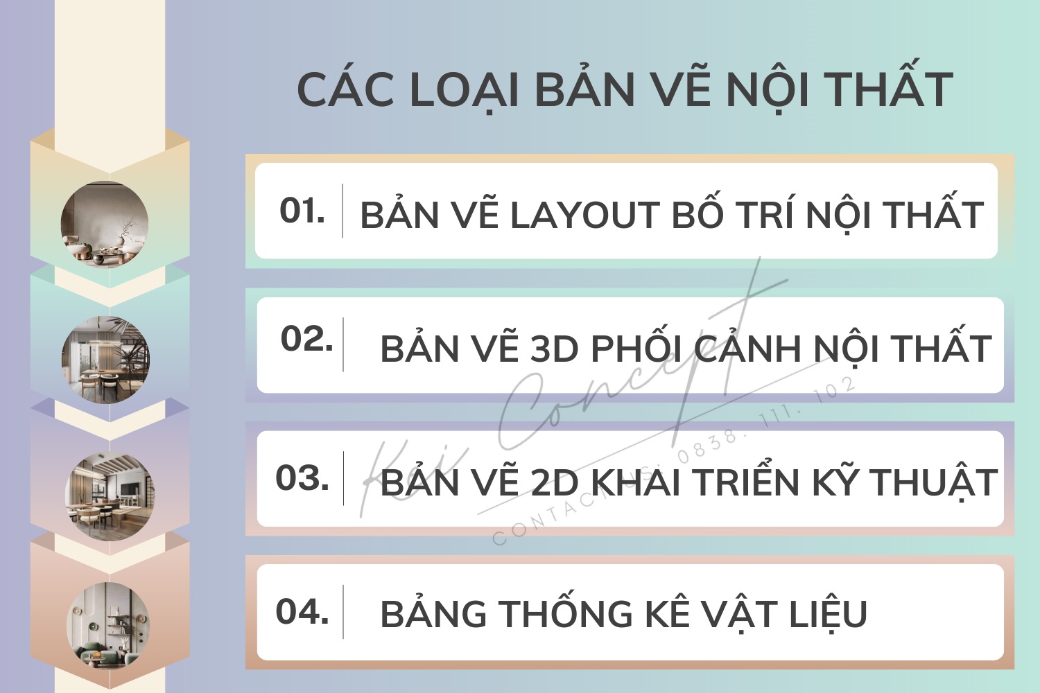 Các loại bản vẽ trong thiết kế nội thất tại Kei Concept