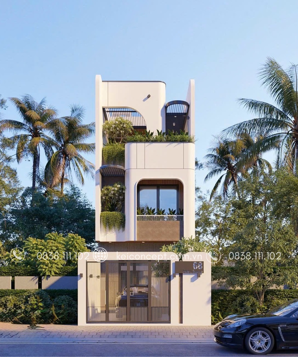 Mẫu nhà phố mặt tiền 5m wabisabi đẹp