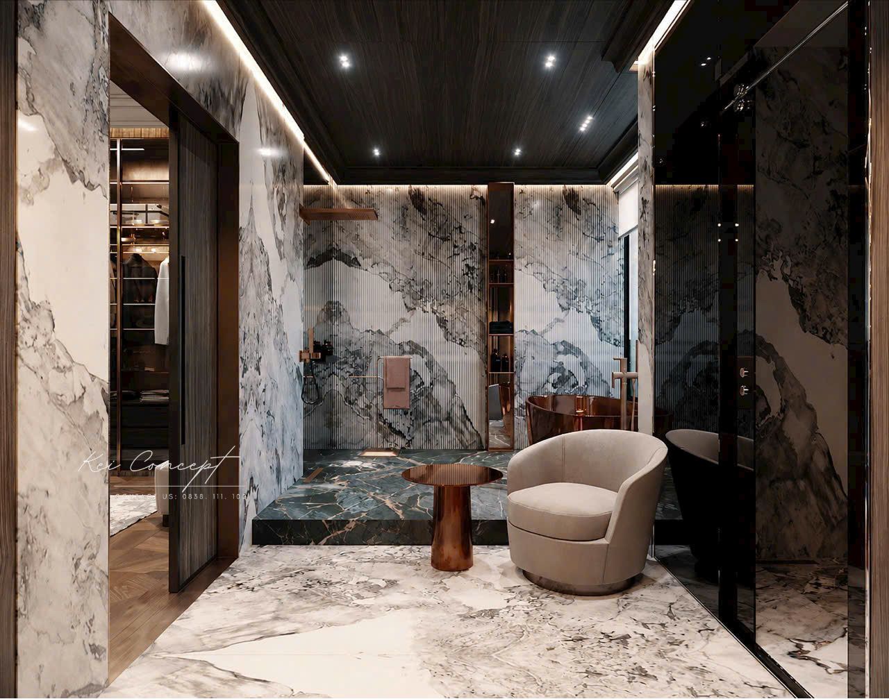 Phòng tắm biệt thự đẹp trong công trình Mo’s Villa