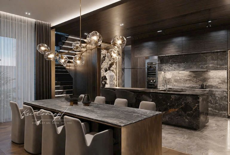 Thiết kế khách bếp Mo’s Villa hiện đại sang trọng