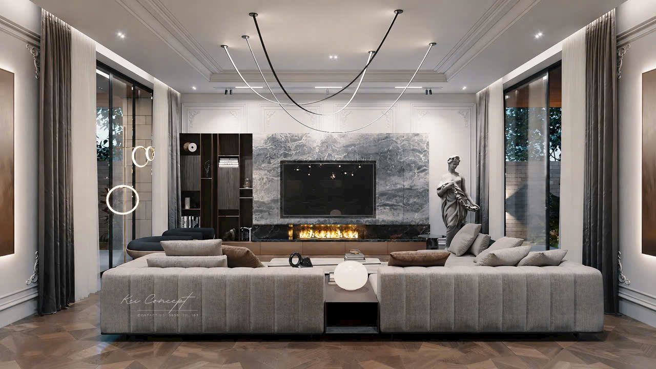 Phòng khách Mo’s Villa biệt thự hiện đại tại Hồ Chí Minh