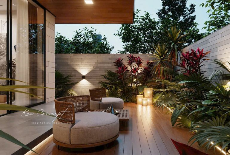 Thiết kế sân vườn nhà biệt thự Mo’s Villa tại Hồ Chí Minh